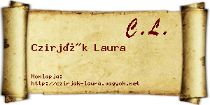 Czirják Laura névjegykártya